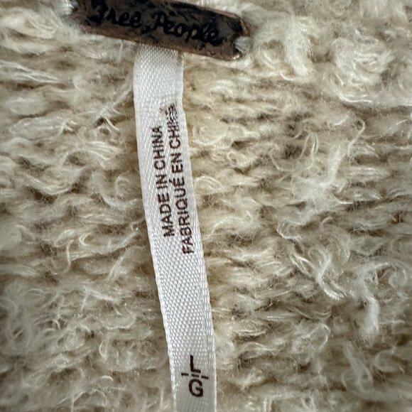 Free People Women’s Chunky Knit Duster Cardigan  Size L Wool Blend Open Front - Picture 8 of 10